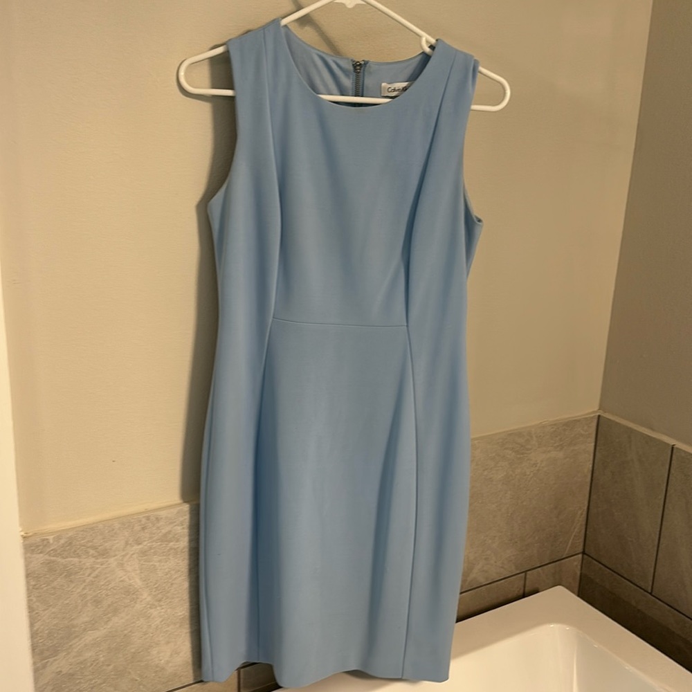 Blue Calvin Klein Fitted Dress